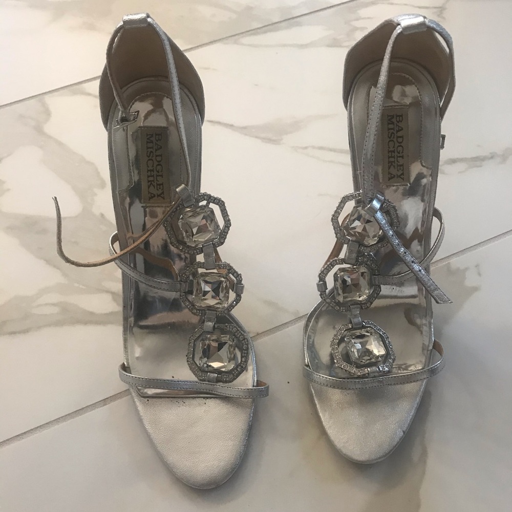 Badgley Mischka Harvey II Evening Sandal in Silver